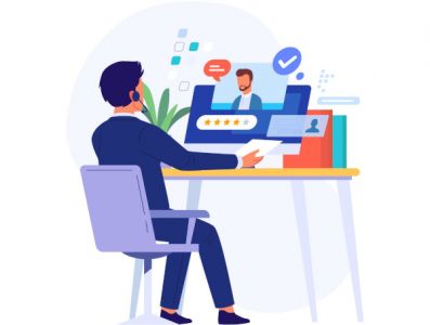 impiegato durante videocall in Fairconnect