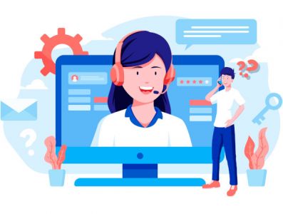 impiegato durante lavoro di Customer Care